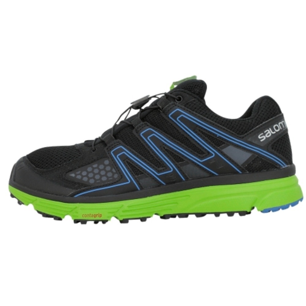 Salomon X-Mission 3 Mens Trail Running Shoes Black Blue Green 379137 Size 8.5